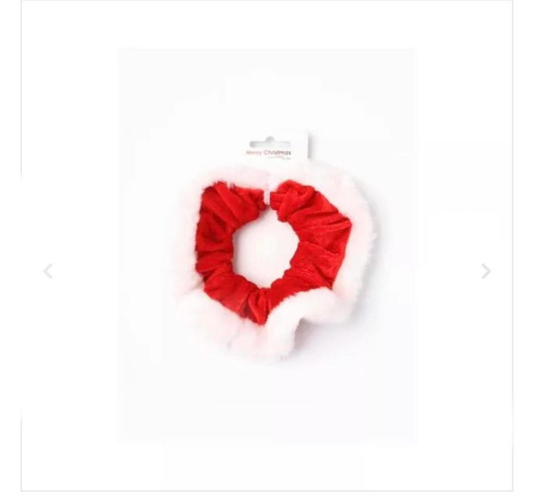 Picture of 51552 BRIGHT RED VELVET CHRISTMAS SCRUNCHIE WITH WHITE TRIM